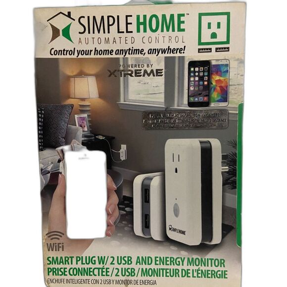Simple Home Xtreme WiFi Smart Controll Wall Outlet Smart Plug Home Security - Picture 1 of 5